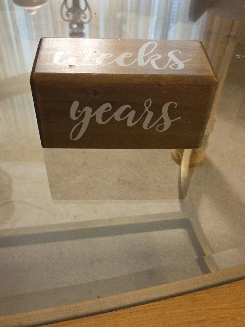 Wooden Milestone Blocks - Brown Months Display